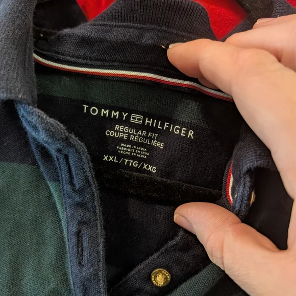 Tommy Hilfiger Rugby Polo Dress XXL – Navy & Green Striped Crest Logo - Picture 6 of 6